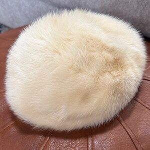 Elegant Cream Mink Fur Women's hat